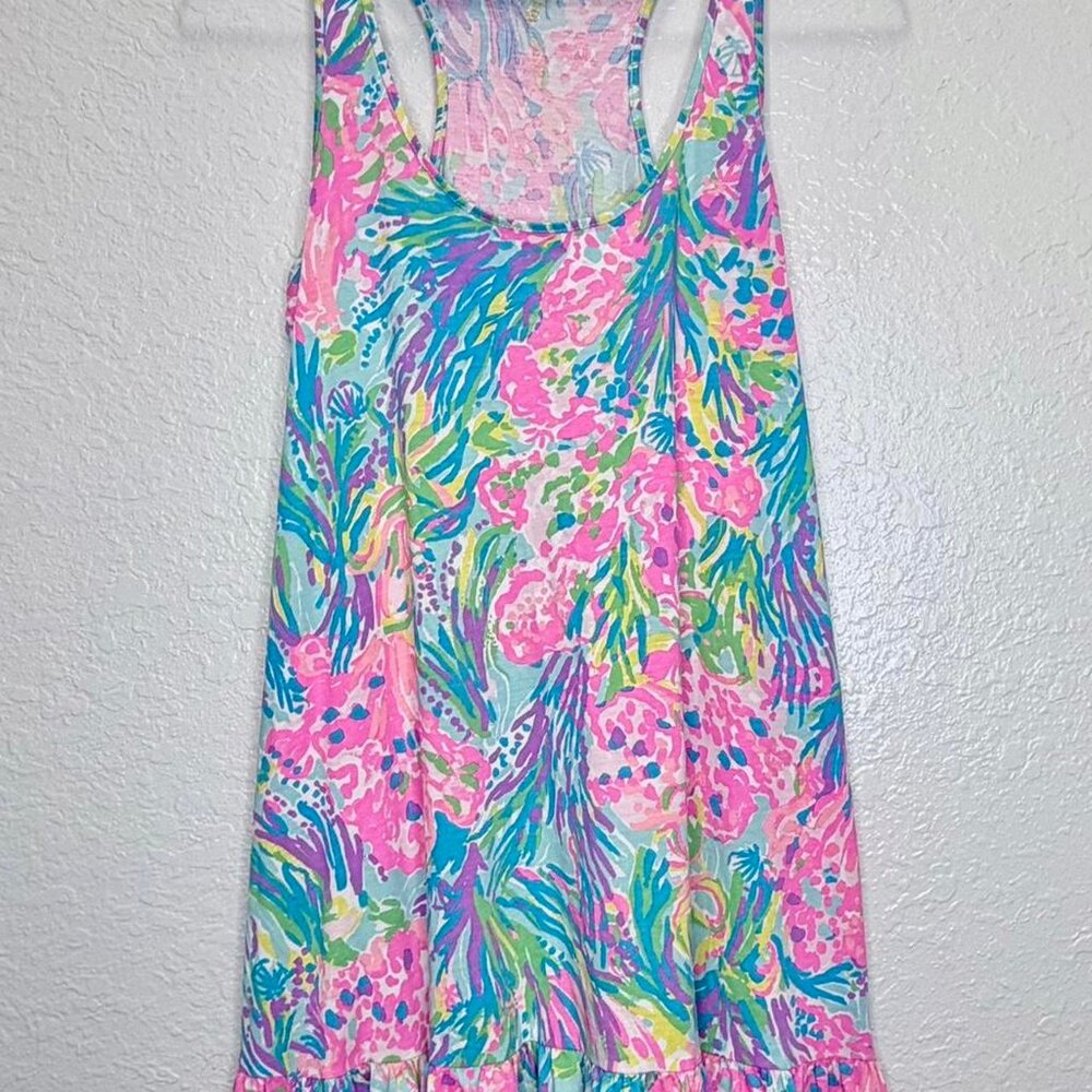 Lilly Pulitzer Hampton Tank Dress Extra Small (XS) Multi Fan Sea - Picture 2 of 5